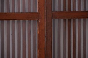 和製アンティーク　古い木のシンプルな格子戸4枚セット