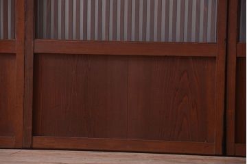 和製アンティーク　古い木のシンプルな格子戸4枚セット