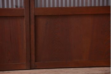 和製アンティーク　古い木のシンプルな格子戸4枚セット