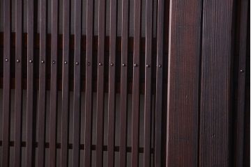 古民具・骨董　裏障子付き!デザインガラス帯のアンティーク格子戸4枚セット