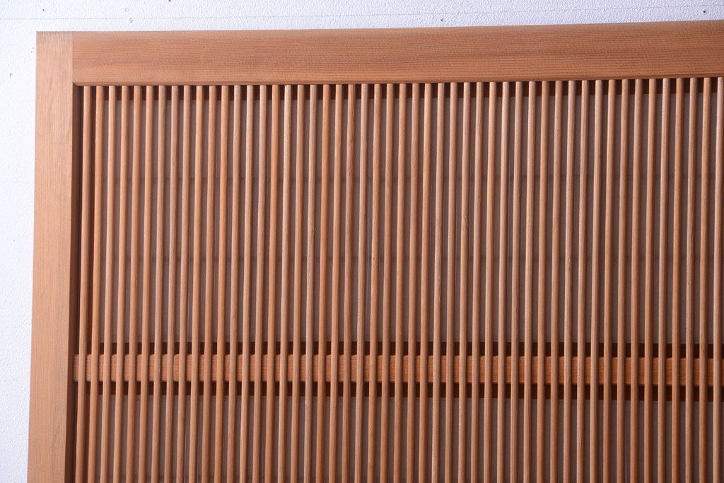 アンティーク　高級品!腰板欅材の木味障子格子戸3枚セット