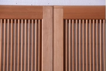 アンティーク　高級品!腰板欅材の木味障子格子戸3枚セット