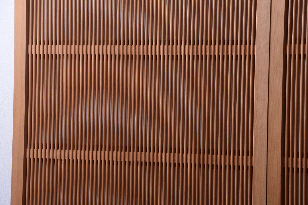 アンティーク　高級品!腰板欅材の木味障子格子戸3枚セット