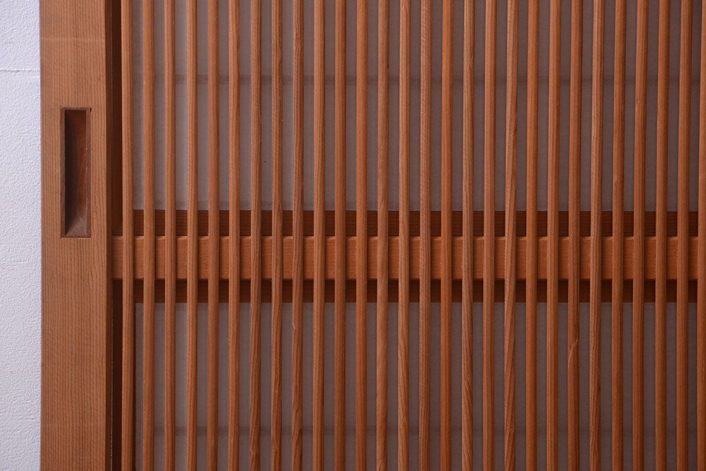 アンティーク　高級品!腰板欅材の木味障子格子戸3枚セット