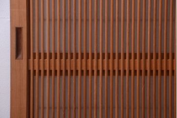 アンティーク　高級品!腰板欅材の木味障子格子戸3枚セット