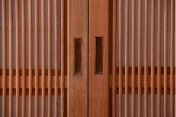 アンティーク　高級品!腰板欅材の木味障子格子戸3枚セット