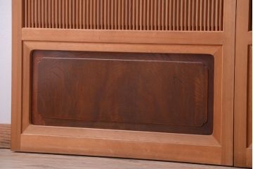 アンティーク　高級品!腰板欅材の木味障子格子戸3枚セット