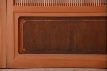 アンティーク　高級品!腰板欅材の木味障子格子戸3枚セット