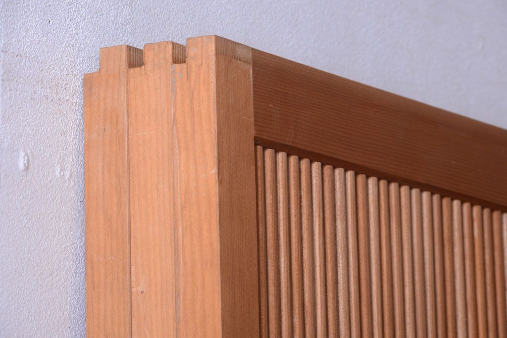 アンティーク　高級品!腰板欅材の木味障子格子戸3枚セット