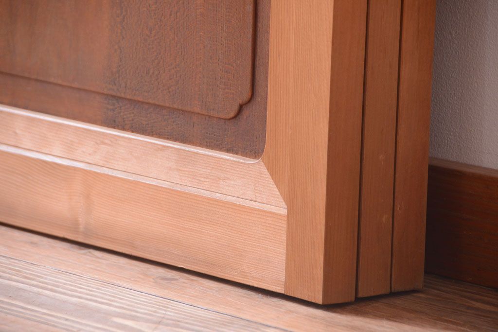 アンティーク　高級品!腰板欅材の木味障子格子戸3枚セット