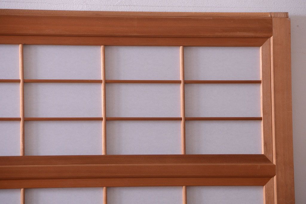 アンティーク　高級品!腰板欅材の木味障子格子戸3枚セット