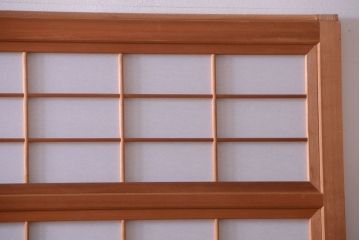 アンティーク　高級品!腰板欅材の木味障子格子戸3枚セット