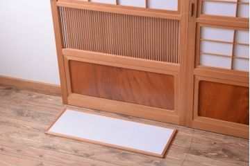 アンティーク　高級品!腰板欅材の木味障子格子戸3枚セット