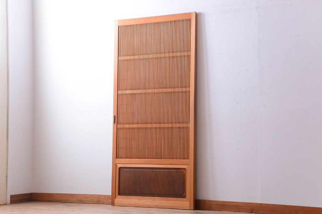 アンティーク　高級品!腰板欅材の木味障子格子戸