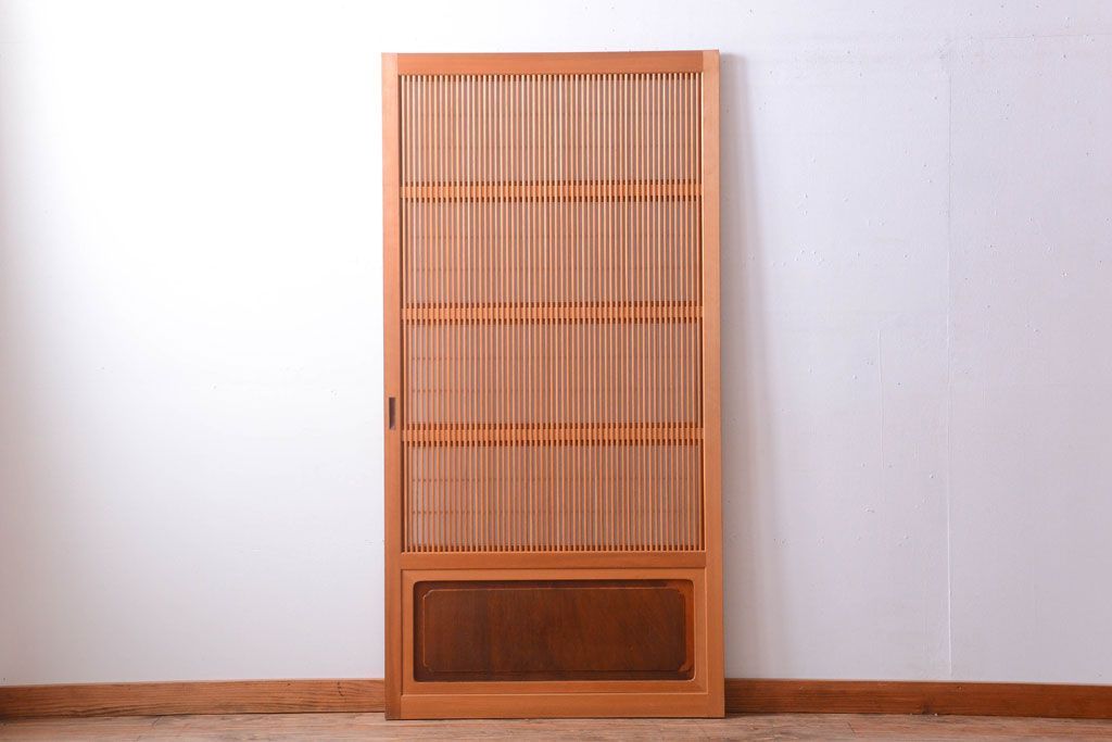 アンティーク　高級品!腰板欅材の木味障子格子戸