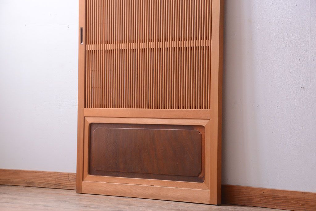 アンティーク　高級品!腰板欅材の木味障子格子戸