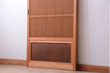 アンティーク　高級品!腰板欅材の木味障子格子戸