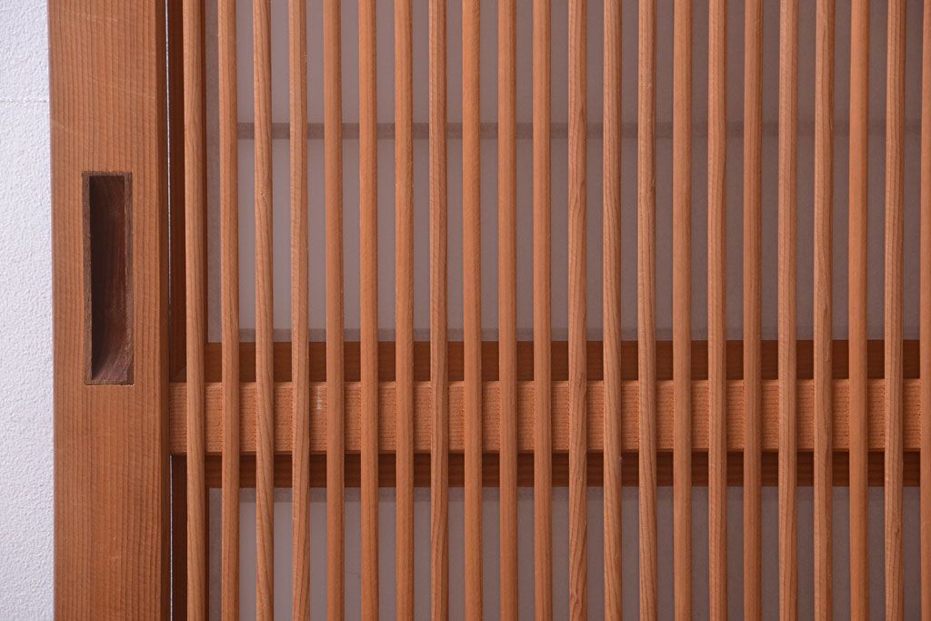 アンティーク　高級品!腰板欅材の木味障子格子戸