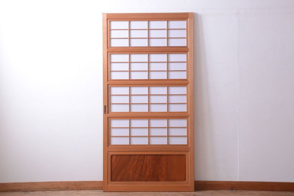 アンティーク　高級品!腰板欅材の木味障子格子戸