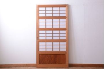 アンティーク　高級品!腰板欅材の木味障子格子戸