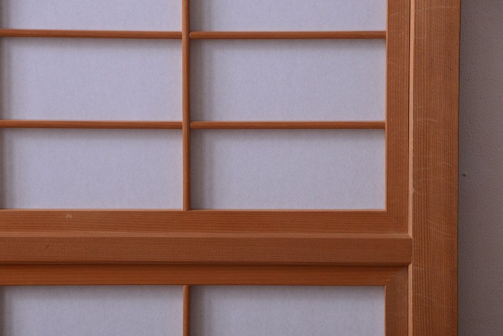 アンティーク　高級品!腰板欅材の木味障子格子戸