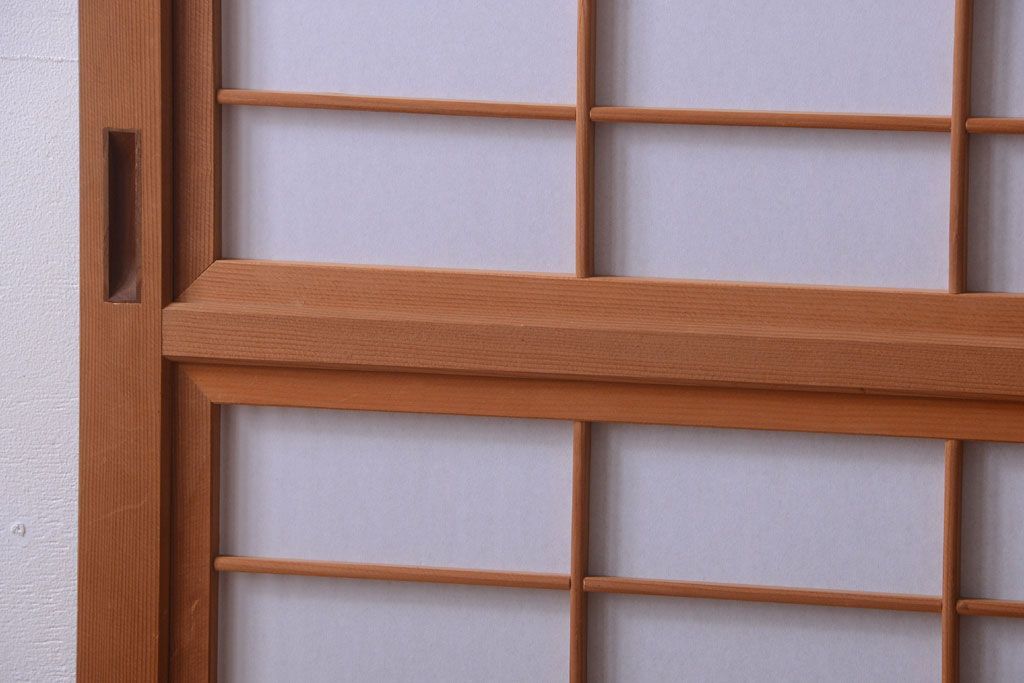 アンティーク　高級品!腰板欅材の木味障子格子戸