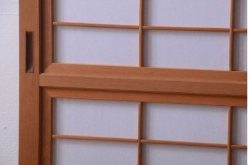 アンティーク　高級品!腰板欅材の木味障子格子戸