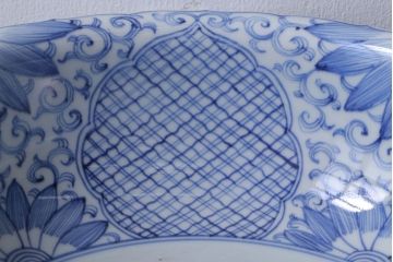 アンティーク　成化年製!線描き染付深鉢(お皿)