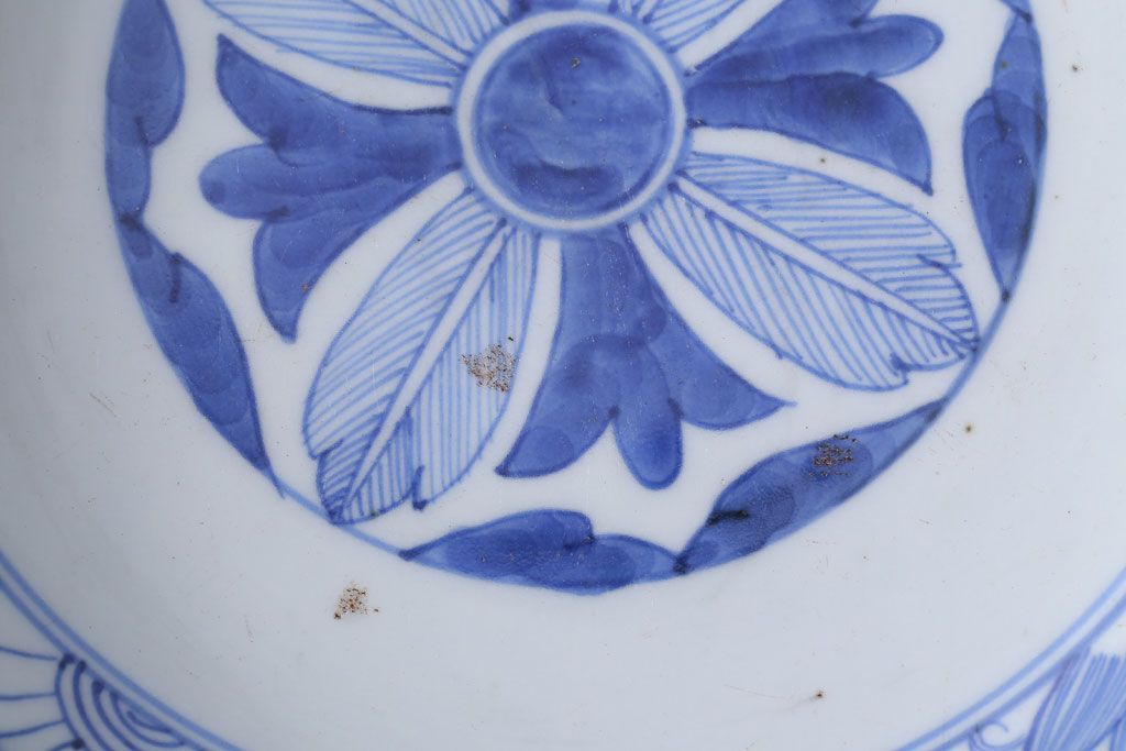 アンティーク　成化年製!線描き染付深鉢(お皿)