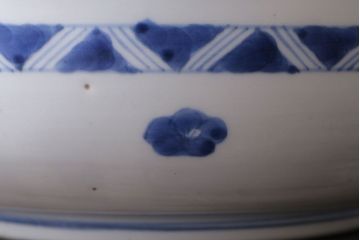 アンティーク　成化年製!線描き染付深鉢(お皿)