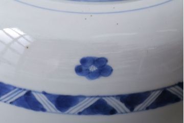 アンティーク　成化年製!線描き染付深鉢(お皿)