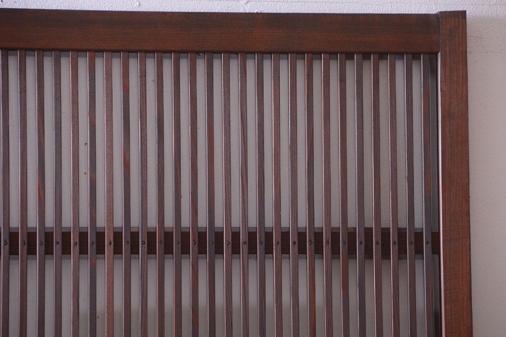 アンティーク　裏ガラス入り!モールガラス帯の格子戸2枚セット