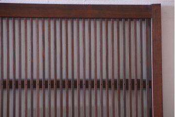 アンティーク　裏ガラス入り!モールガラス帯の格子戸2枚セット