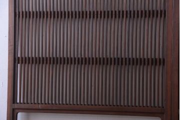 アンティーク　裏ガラス入り!モールガラス帯の格子戸2枚セット