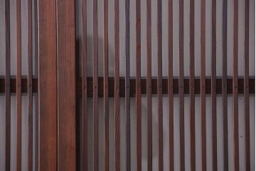 アンティーク　裏ガラス入り!モールガラス帯の格子戸2枚セット