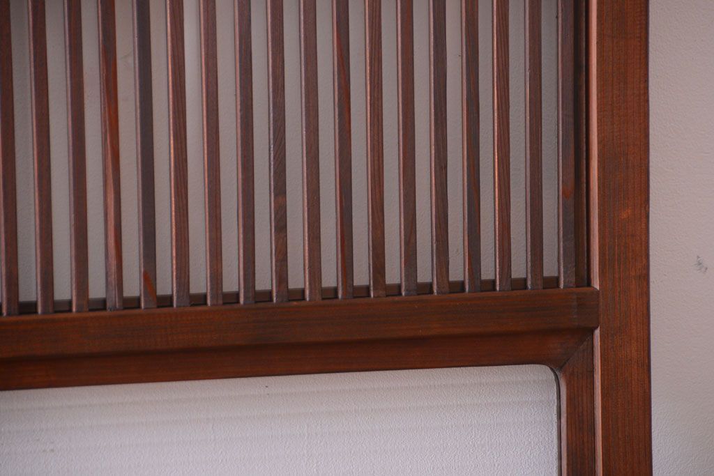 アンティーク　裏ガラス入り!モールガラス帯の格子戸2枚セット