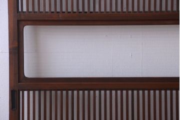 アンティーク　裏ガラス入り!モールガラス帯の格子戸2枚セット