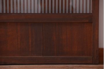 アンティーク　裏ガラス入り!モールガラス帯の格子戸2枚セット