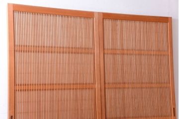 アンティーク　高級品!腰板欅材の木味障子格子戸2枚セット