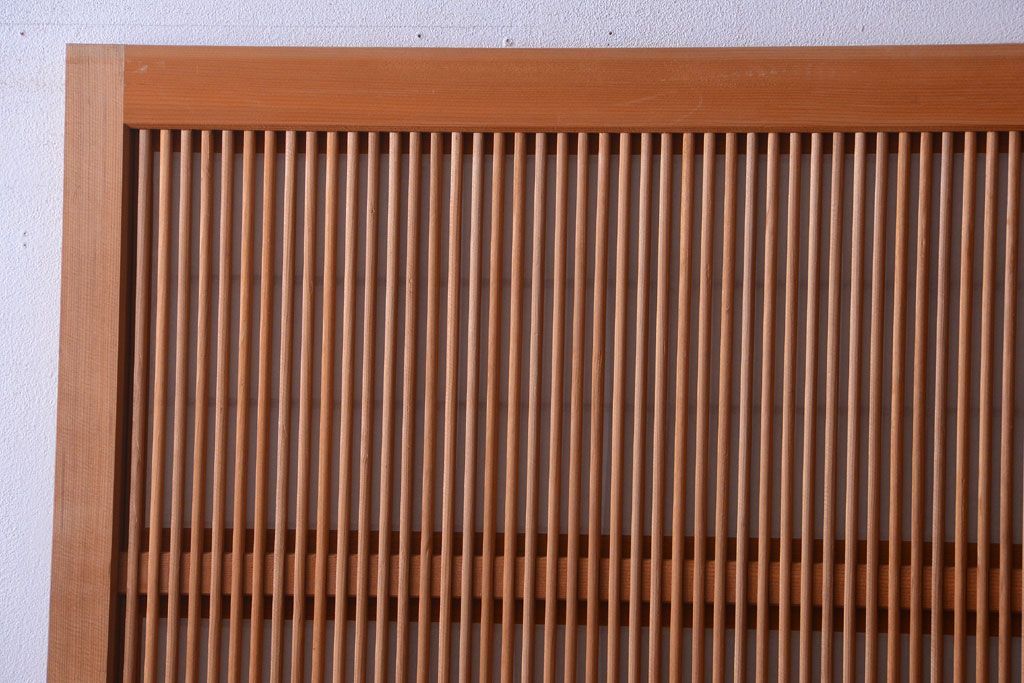 アンティーク　高級品!腰板欅材の木味障子格子戸2枚セット