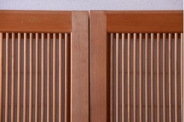 アンティーク　高級品!腰板欅材の木味障子格子戸2枚セット