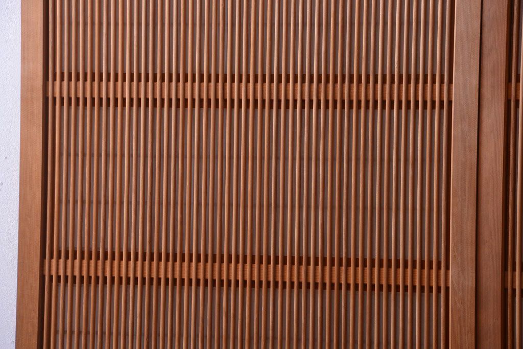 アンティーク　高級品!腰板欅材の木味障子格子戸2枚セット