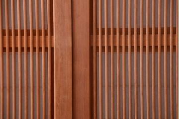 アンティーク　高級品!腰板欅材の木味障子格子戸2枚セット