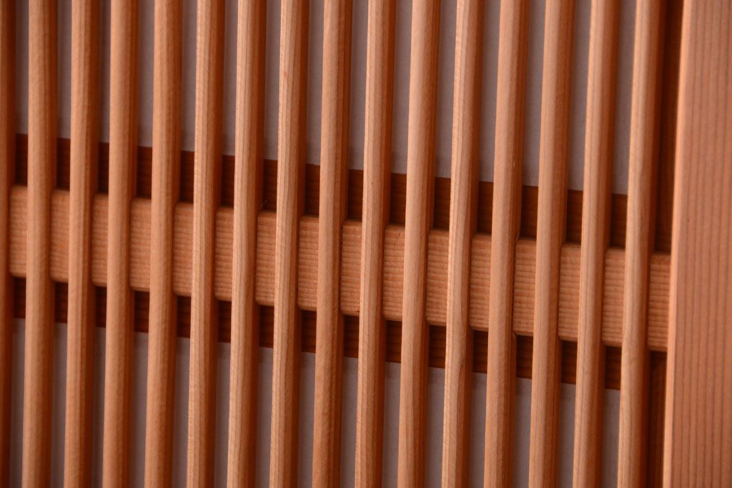 アンティーク　高級品!腰板欅材の木味障子格子戸2枚セット