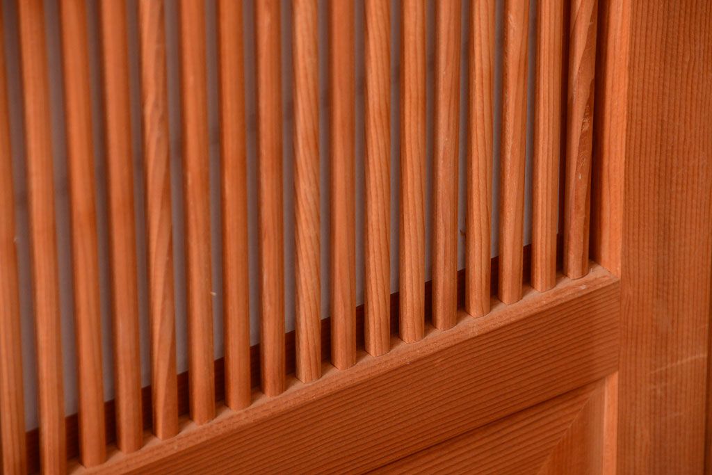 アンティーク　高級品!腰板欅材の木味障子格子戸2枚セット