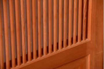 アンティーク　高級品!腰板欅材の木味障子格子戸2枚セット