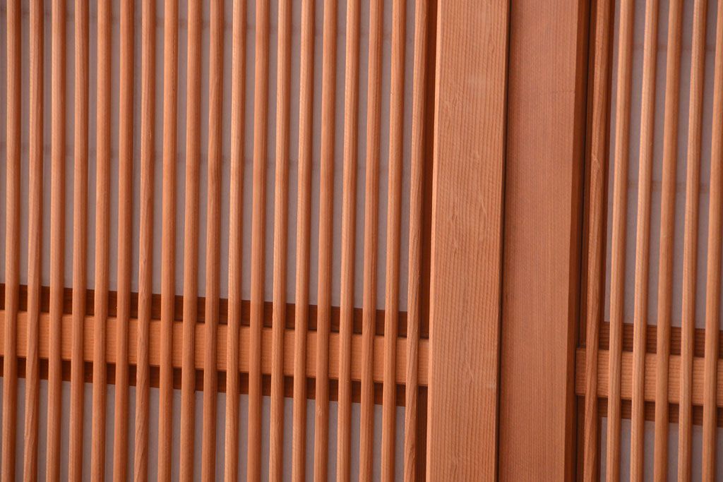 アンティーク　高級品!腰板欅材の木味障子格子戸2枚セット