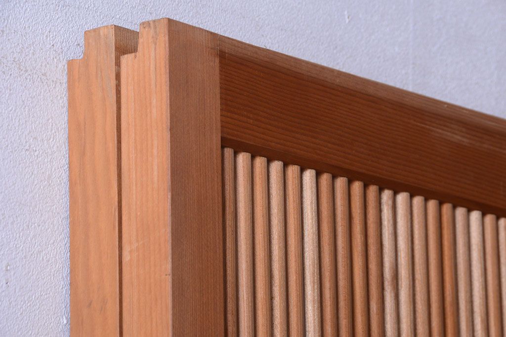 アンティーク　高級品!腰板欅材の木味障子格子戸2枚セット