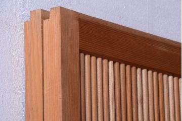 アンティーク　高級品!腰板欅材の木味障子格子戸2枚セット