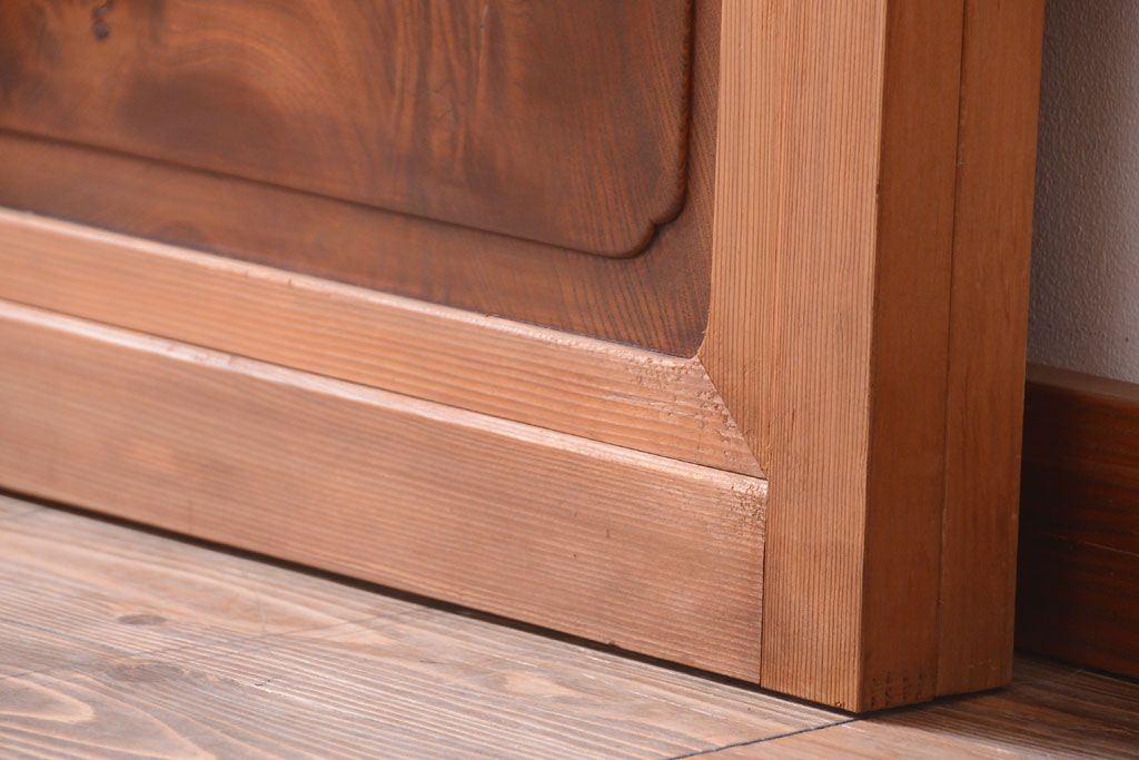 アンティーク　高級品!腰板欅材の木味障子格子戸2枚セット